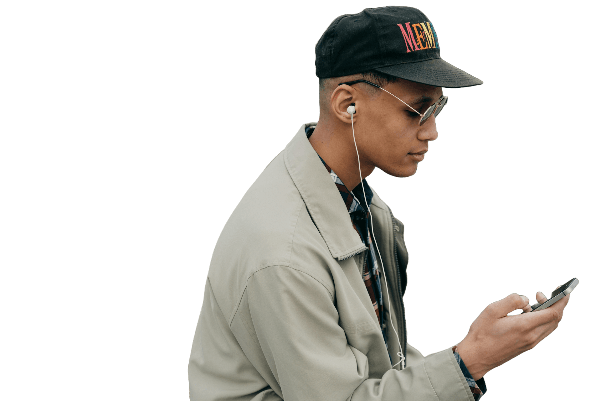 Man listening to audiobook